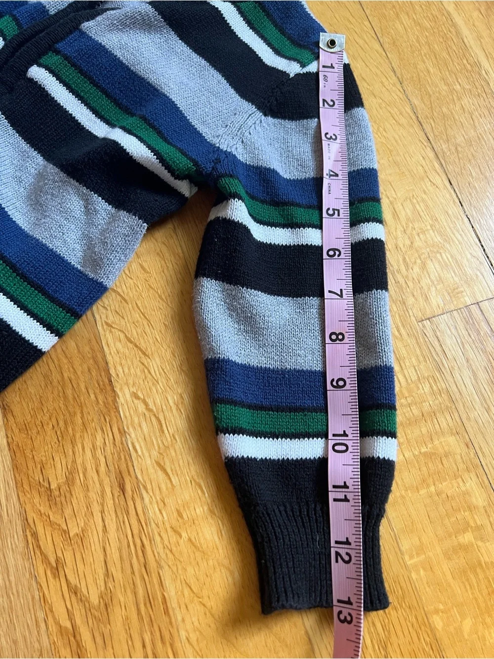 Gymboree Black Gray Blue Green Striped Zip Cardigan size 3T